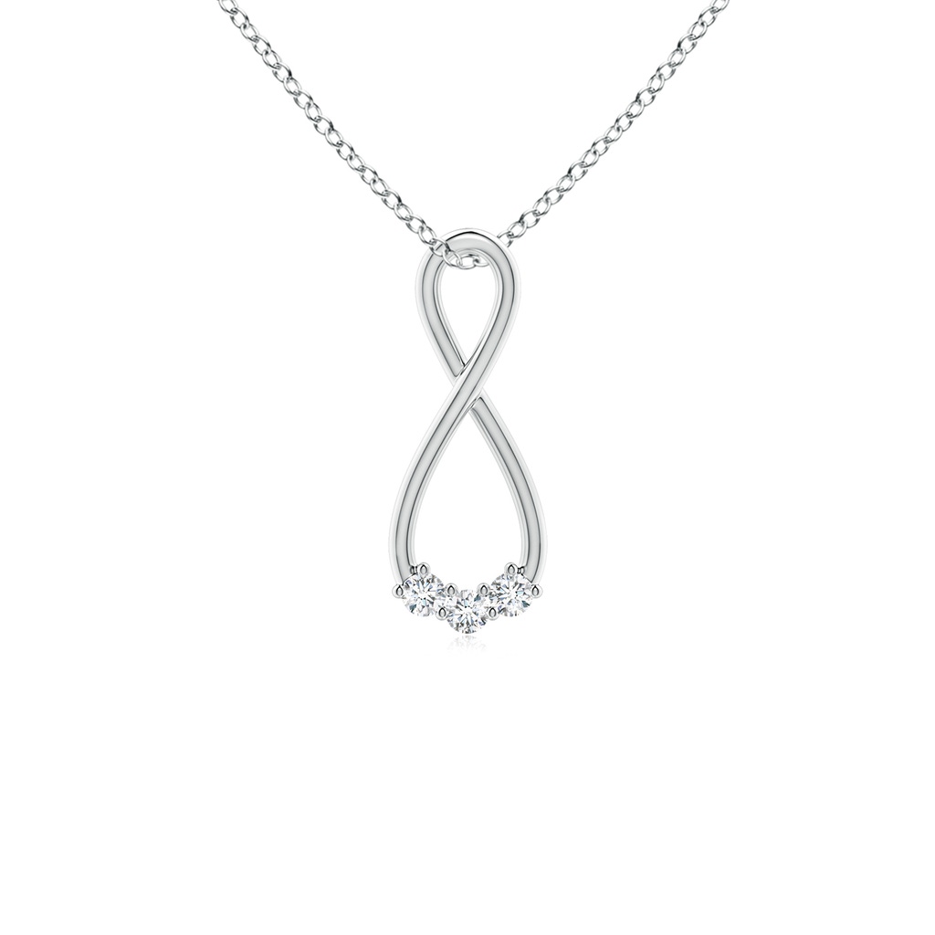2.4mm GVS2 Three Stone Diamond Infinity Loop Pendant in P950 Platinum