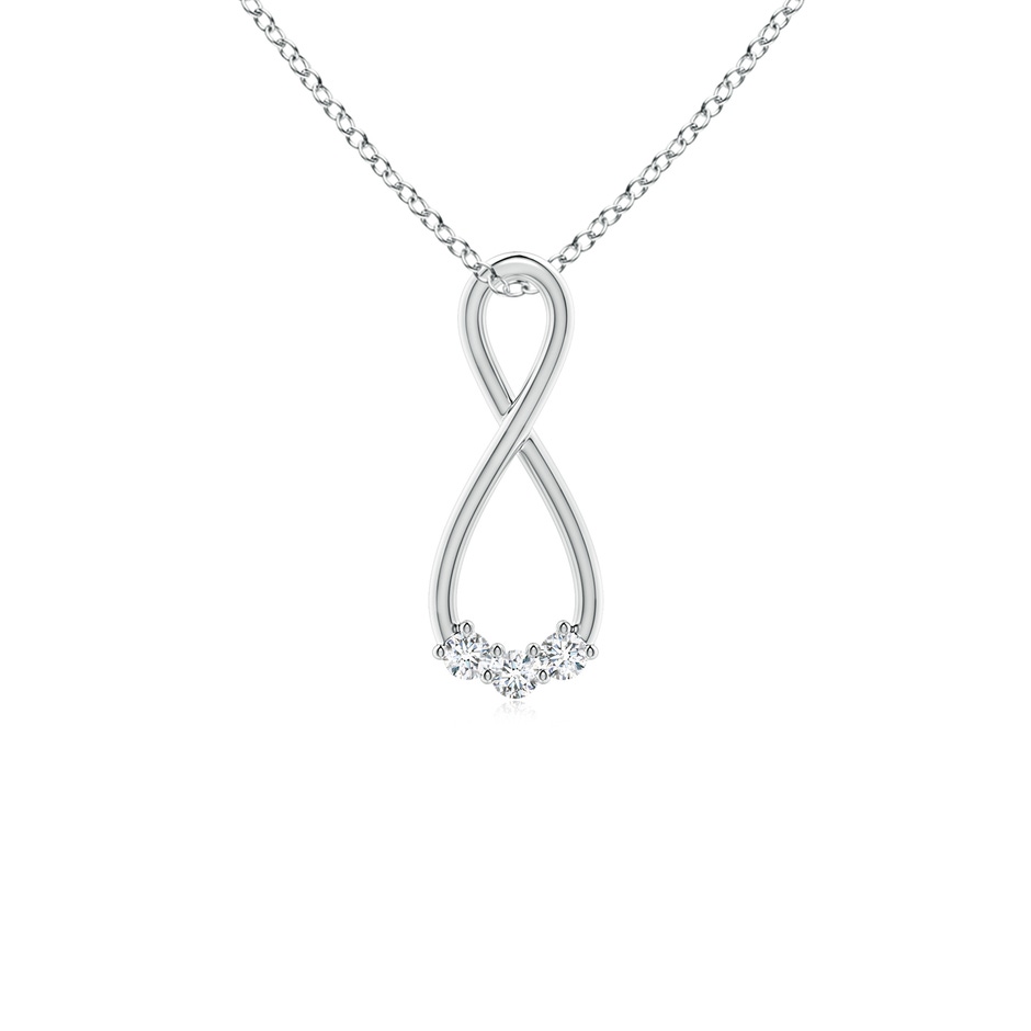 2.4mm GVS2 Three Stone Diamond Infinity Loop Pendant in P950 Platinum 