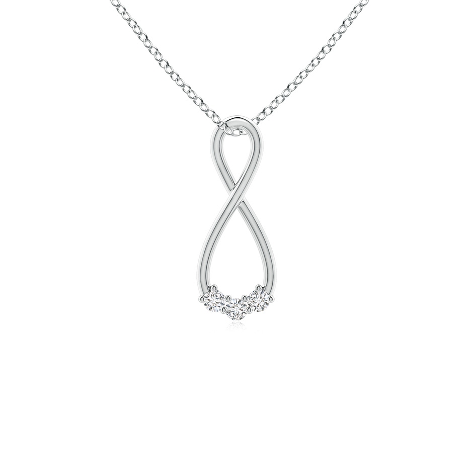 2.4mm HSI2 Three Stone Diamond Infinity Loop Pendant in White Gold 
