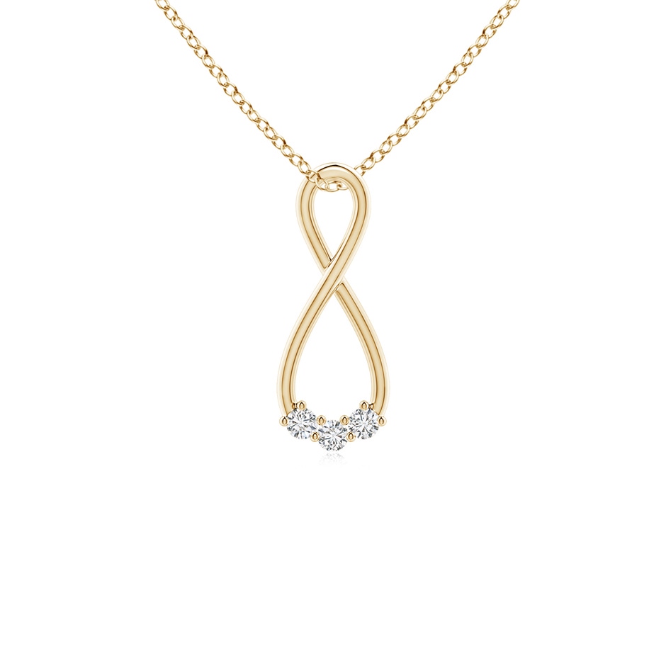 2.4mm HSI2 Three Stone Diamond Infinity Loop Pendant in Yellow Gold 