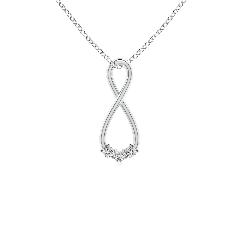 2.4mm IJI1I2 Three Stone Diamond Infinity Loop Pendant in White Gold 