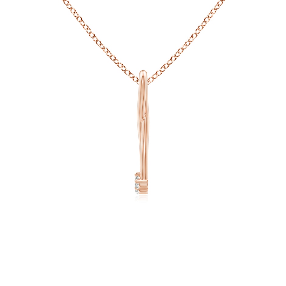 2.4mm KI3 Three Stone Diamond Infinity Loop Pendant in Rose Gold side-1