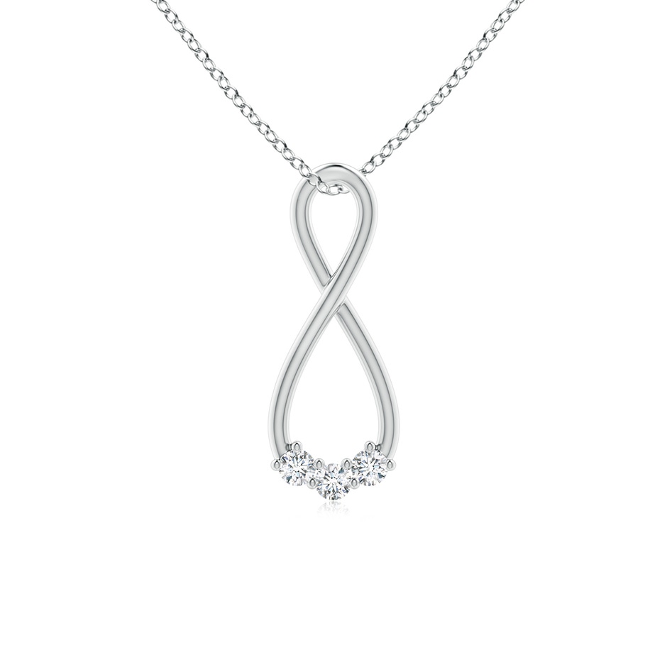2.8mm GVS2 Three Stone Diamond Infinity Loop Pendant in White Gold 