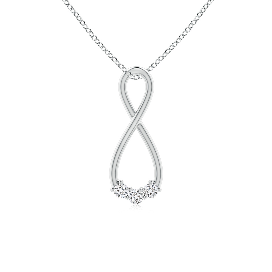 2.8mm HSI2 Three Stone Diamond Infinity Loop Pendant in White Gold 