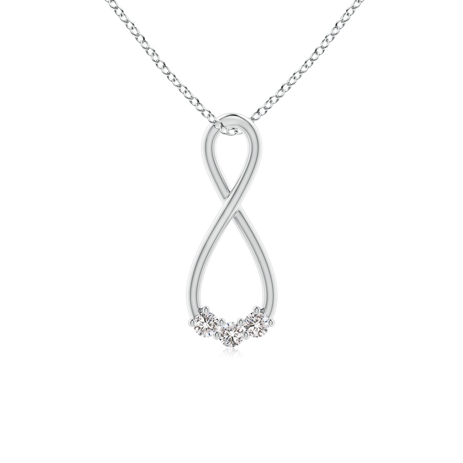 2.8mm IJI1I2 Three Stone Diamond Infinity Loop Pendant in White Gold 
