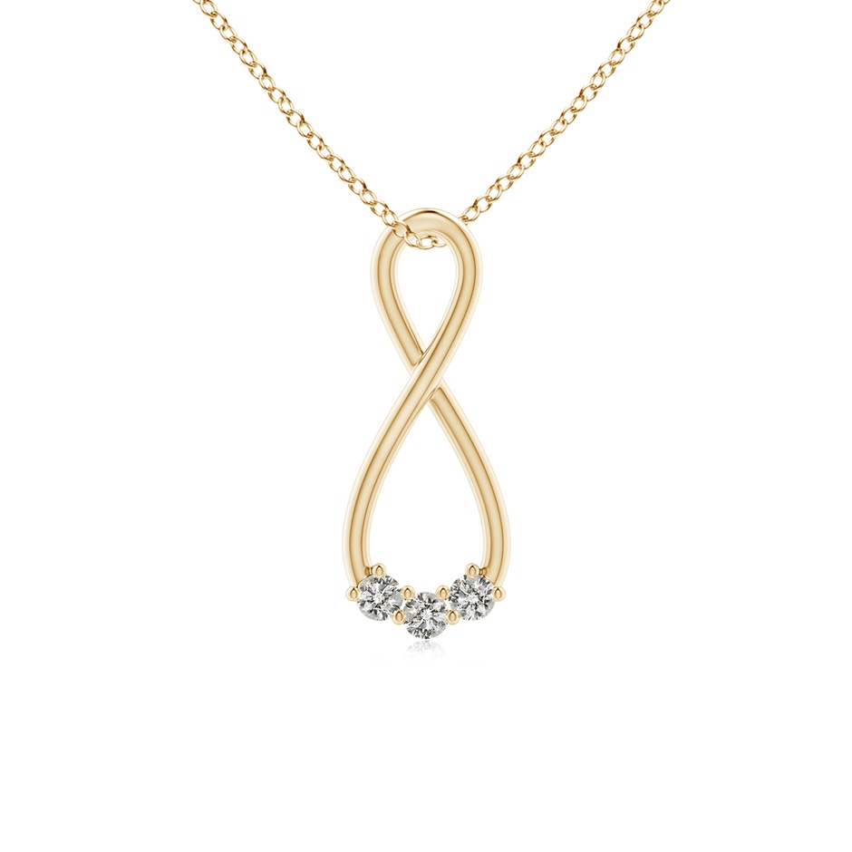 2.8mm KI3 Three Stone Diamond Infinity Loop Pendant in Yellow Gold 