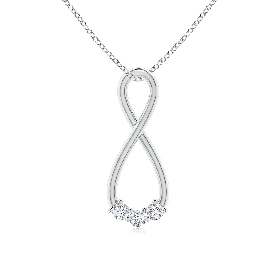 3.2mm GVS2 Three Stone Diamond Infinity Loop Pendant in White Gold 