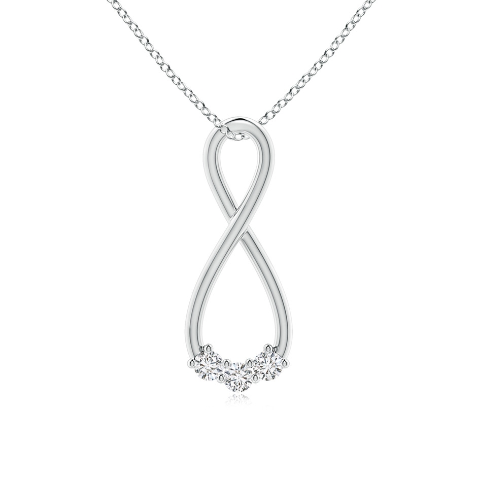 3.2mm HSI2 Three Stone Diamond Infinity Loop Pendant in P950 Platinum 
