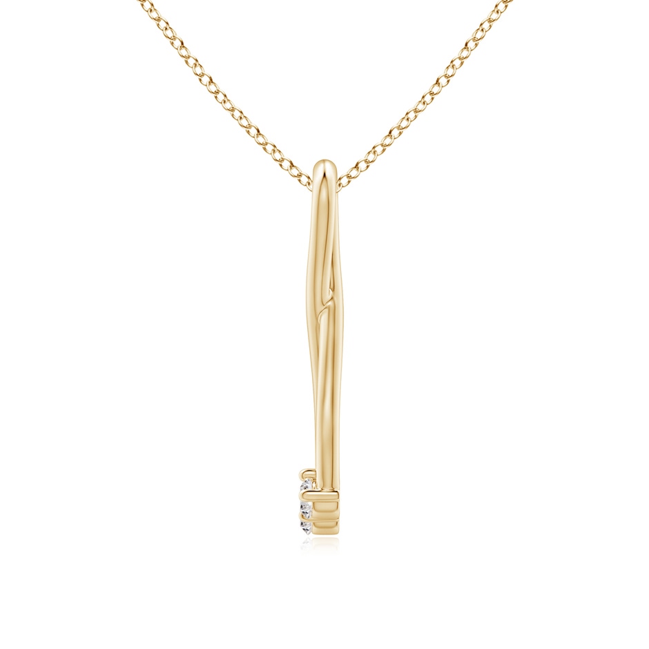 3.2mm IJI1I2 Three Stone Diamond Infinity Loop Pendant in Yellow Gold side-1