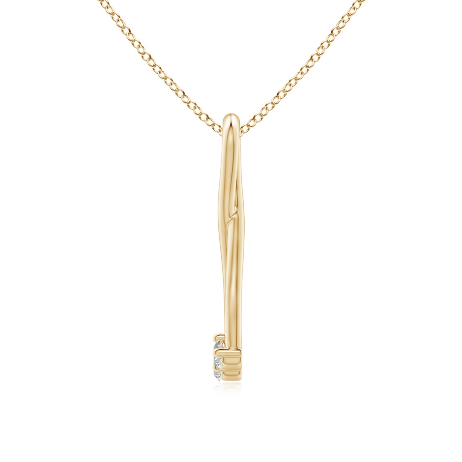 3.2mm KI3 Three Stone Diamond Infinity Loop Pendant in Yellow Gold side-1