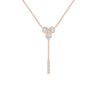 3.4mm GVS2 Bezel-Set Trio Diamond Lariat Necklace in Rose Gold