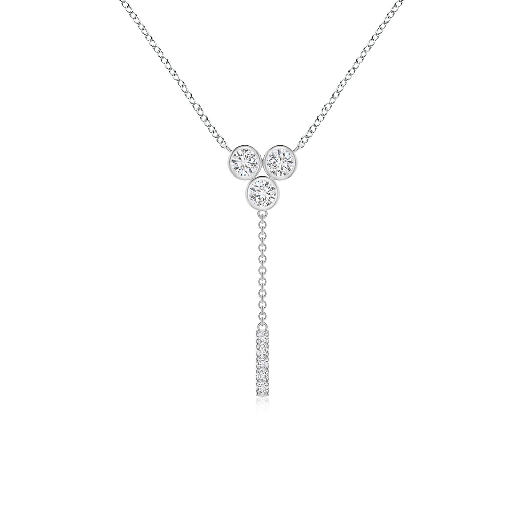 3.4mm HSI2 Bezel-Set Trio Diamond Lariat Necklace in P950 Platinum