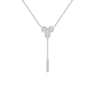 3.4mm HSI2 Bezel-Set Trio Diamond Lariat Necklace in P950 Platinum