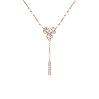 3.4mm HSI2 Bezel-Set Trio Diamond Lariat Necklace in Rose Gold