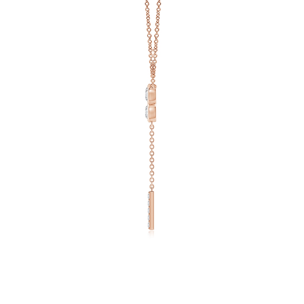 3.4mm HSI2 Bezel-Set Trio Diamond Lariat Necklace in Rose Gold Side-1