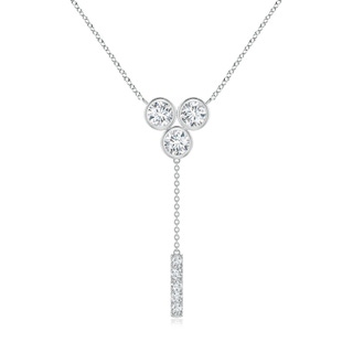 4.7mm GVS2 Bezel-Set Trio Diamond Lariat Necklace in P950 Platinum