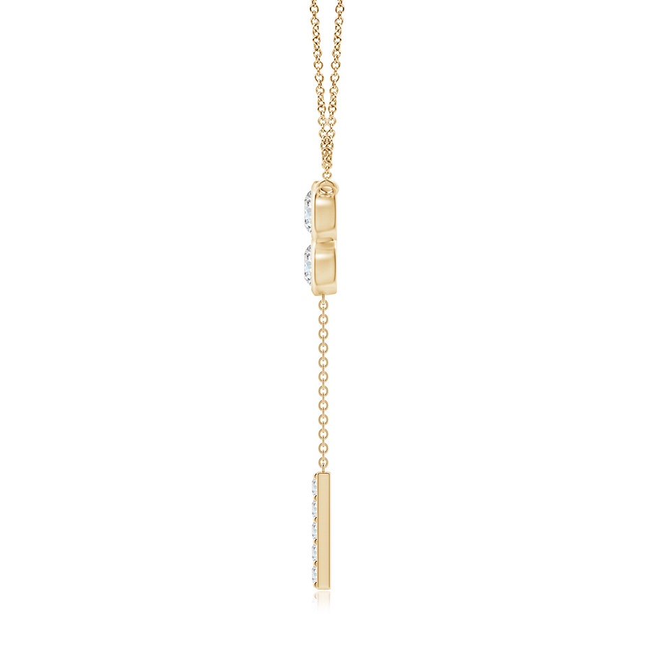4.7mm GVS2 Bezel-Set Trio Diamond Lariat Necklace in Yellow Gold side-1