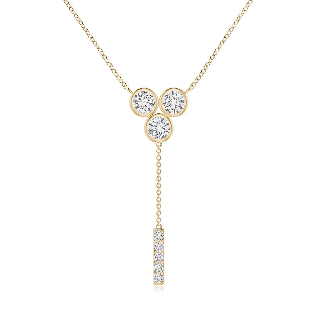 4.7mm HSI2 Bezel-Set Trio Diamond Lariat Necklace in Yellow Gold