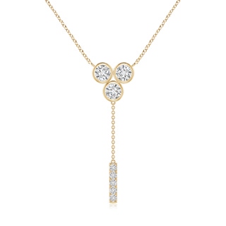 4.7mm HSI2 Bezel-Set Trio Diamond Lariat Necklace in Yellow Gold