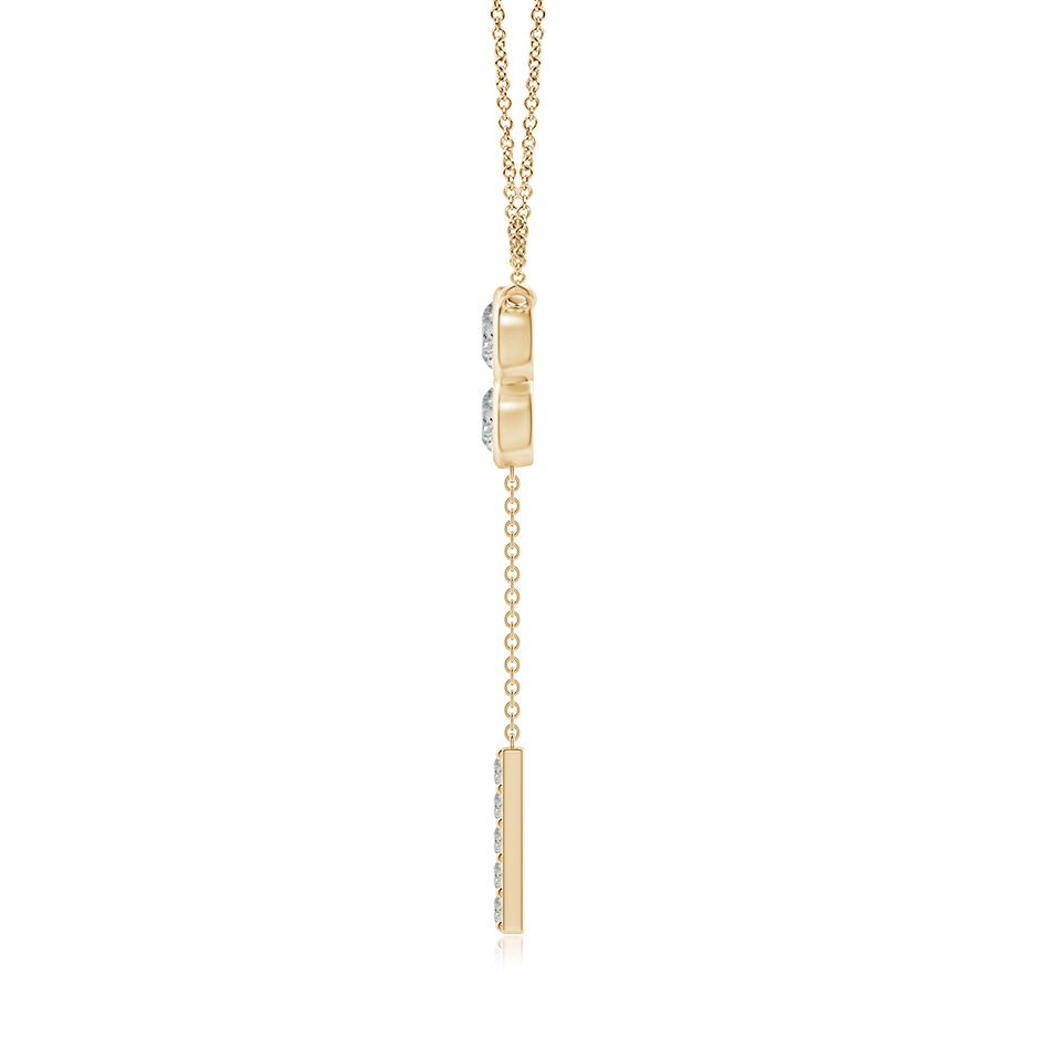 4.7mm KI3 Bezel-Set Trio Diamond Lariat Necklace in Yellow Gold side-1