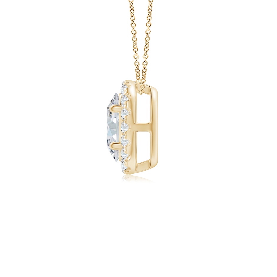 6x4mm GVS2 Oval Diamond Halo Pendant in Yellow Gold side 199