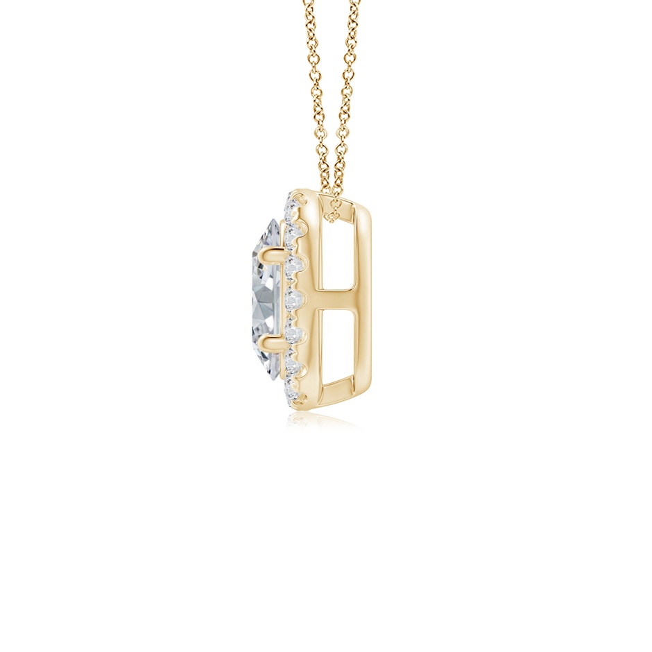 6x4mm HSI2 Oval Diamond Halo Pendant in Yellow Gold side 199