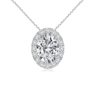 7.7x5.7mm HSI2 Oval Diamond Halo Pendant in P950 Platinum