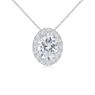 7x5mm GVS2 Oval Diamond Halo Pendant in P950 Platinum