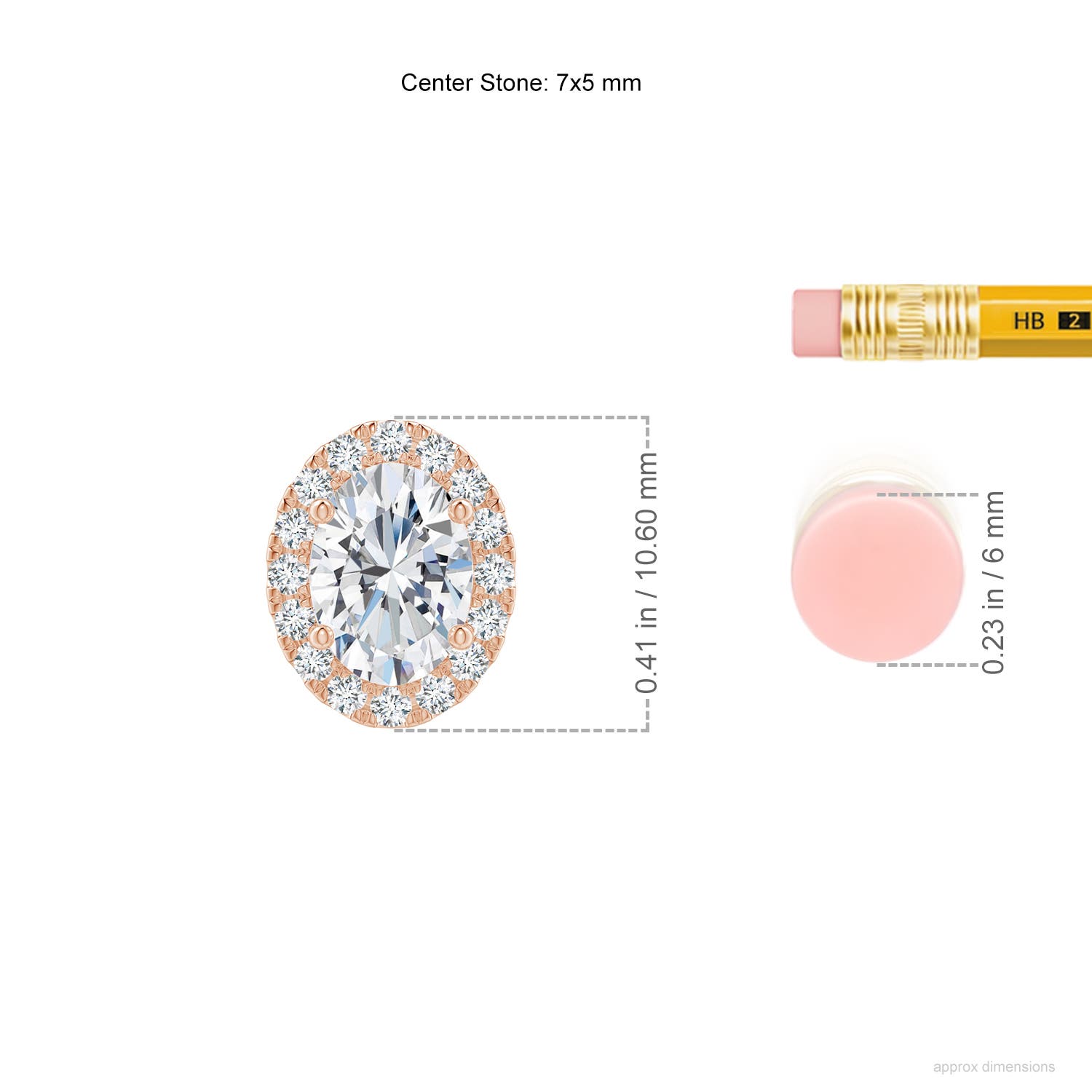 G, VS2 / 0.92 CT / 14 KT Rose Gold