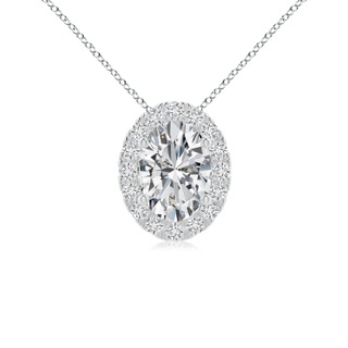 7x5mm HSI2 Oval Diamond Halo Pendant in P950 Platinum