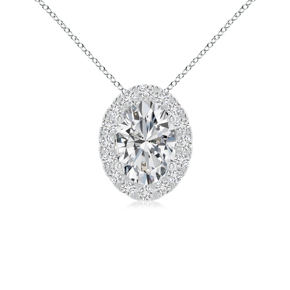 7x5mm HSI2 Oval Diamond Halo Pendant in P950 Platinum 