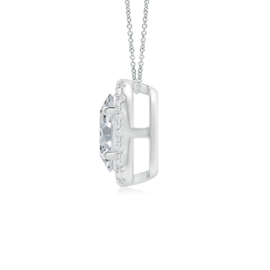 7x5mm HSI2 Oval Diamond Halo Pendant in P950 Platinum side 199