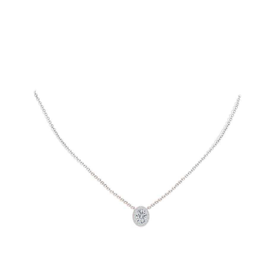 7x5mm HSI2 Oval Diamond Halo Pendant in P950 Platinum pen
