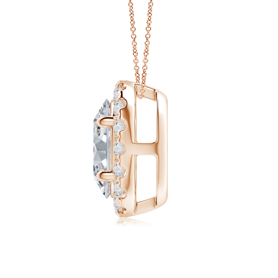 8.5x6.5mm HSI2 Oval Diamond Halo Pendant in Rose Gold side 199
