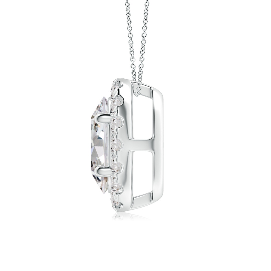 8.5x6.5mm IJI1I2 Oval Diamond Halo Pendant in P950 Platinum side 199