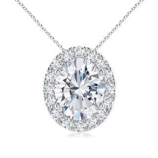 9x7mm GVS2 Oval Diamond Halo Pendant in P950 Platinum