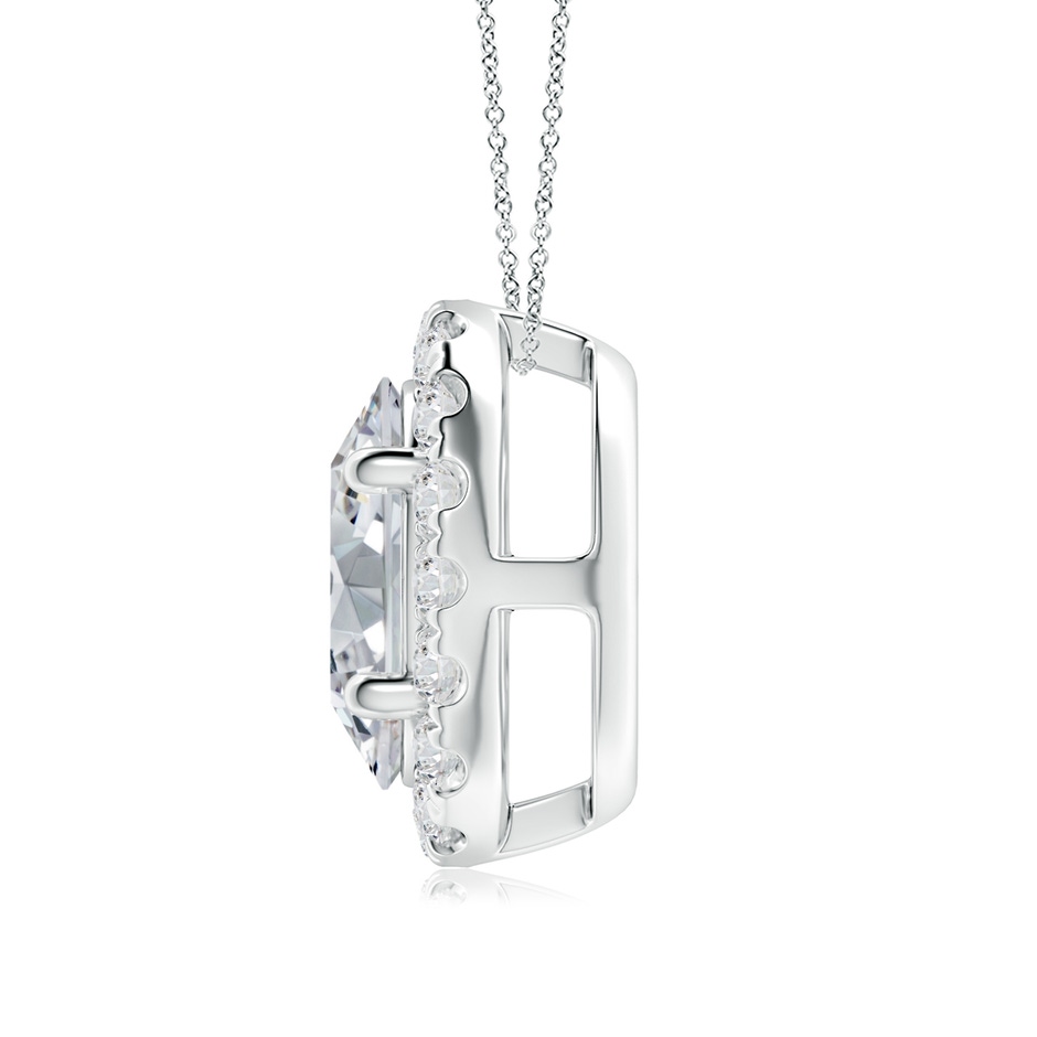 9x7mm HSI2 Oval Diamond Halo Pendant in P950 Platinum side 199