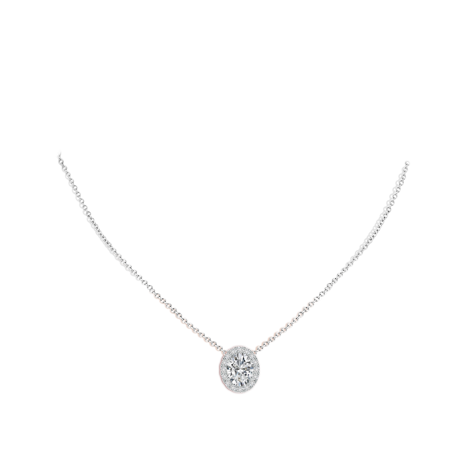 9x7mm HSI2 Oval Diamond Halo Pendant in P950 Platinum pen