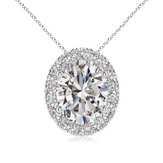 9x7mm IJI1I2 Oval Diamond Halo Pendant in P950 Platinum