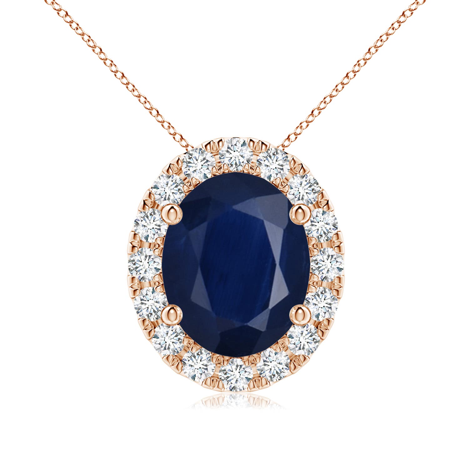 A - Blue Sapphire / 3.86 CT / 18 KT Rose Gold