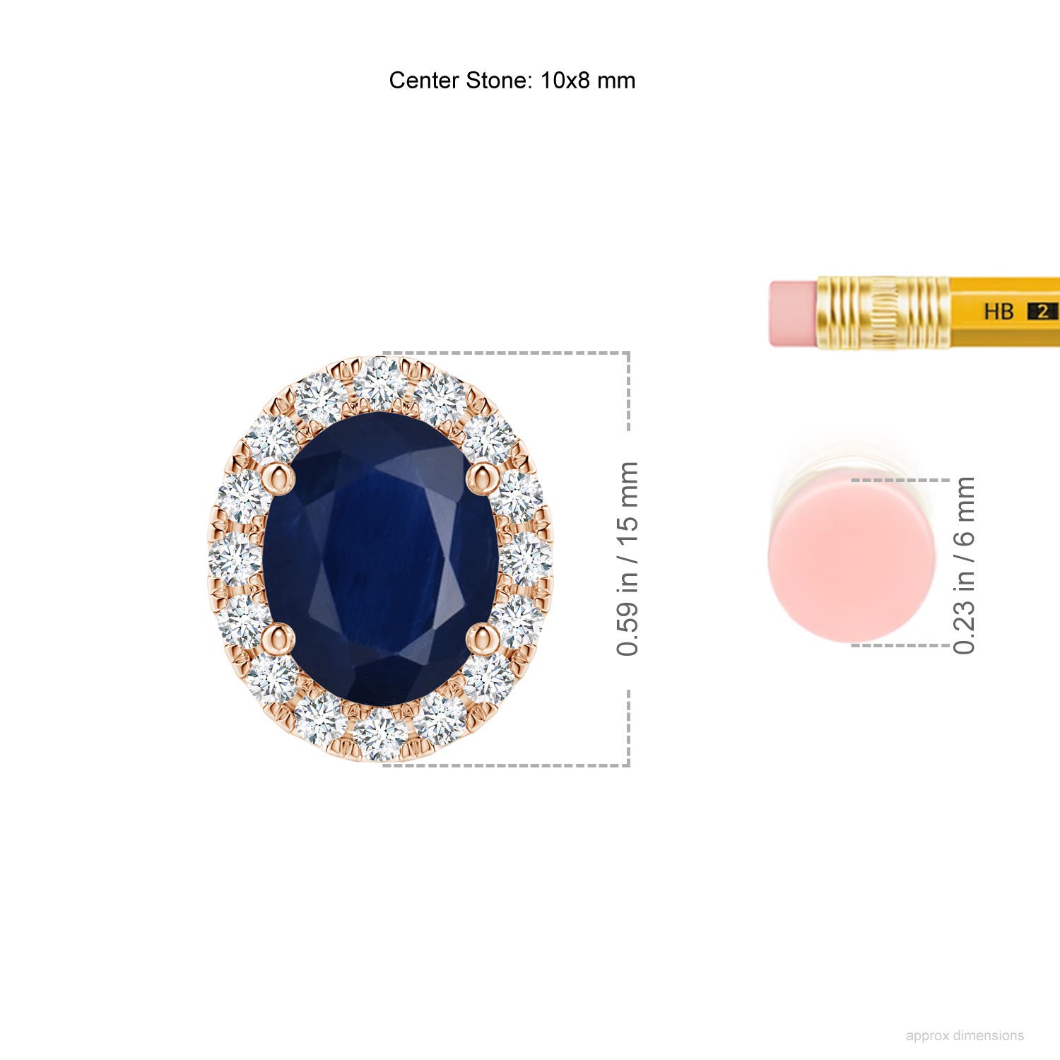 A - Blue Sapphire / 3.86 CT / 18 KT Rose Gold