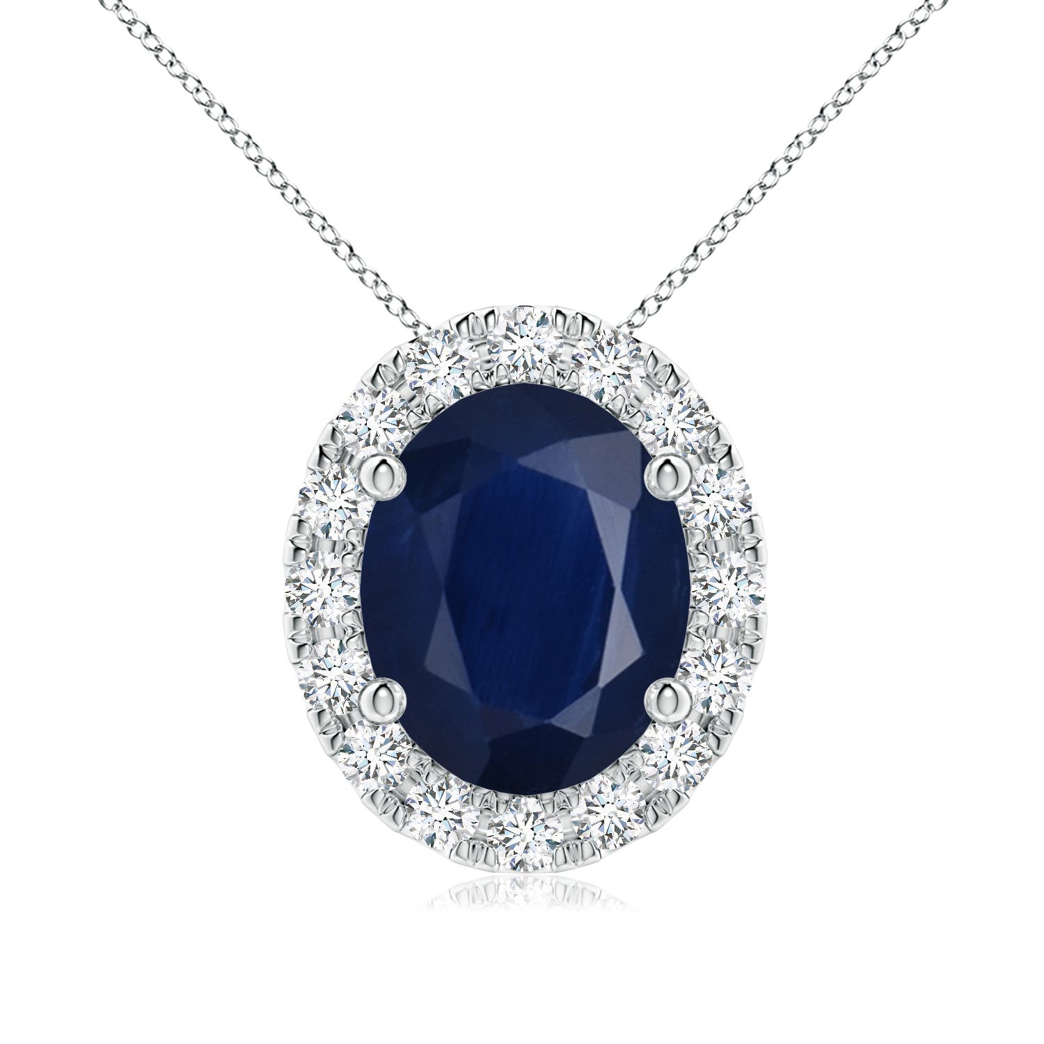 A - Blue Sapphire / 3.86 CT / 18 KT White Gold