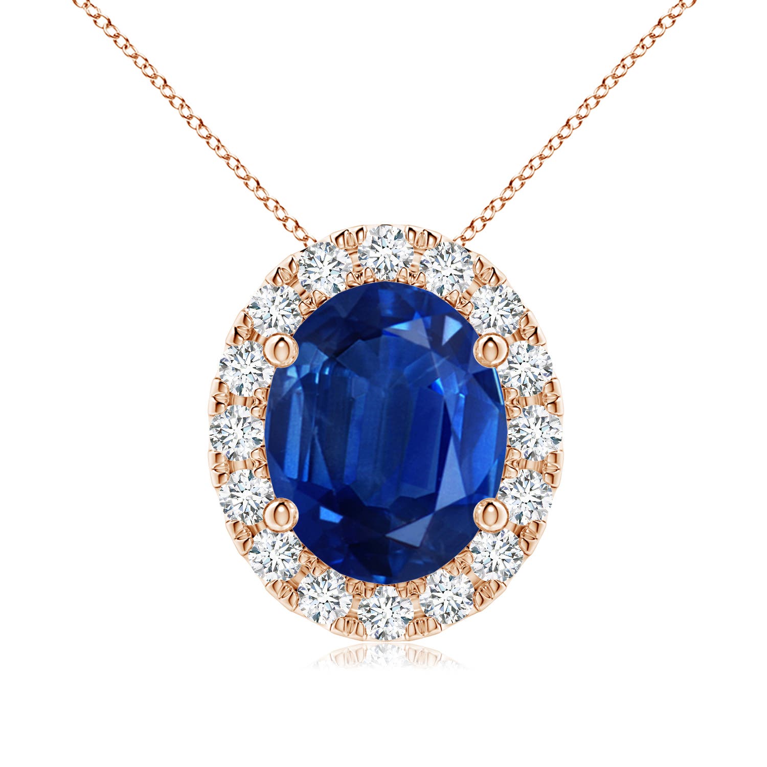 AAA - Blue Sapphire / 3.86 CT / 18 KT Rose Gold