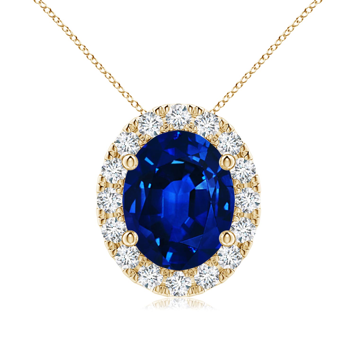 AAAA - Blue Sapphire / 3.86 CT / 18 KT Yellow Gold