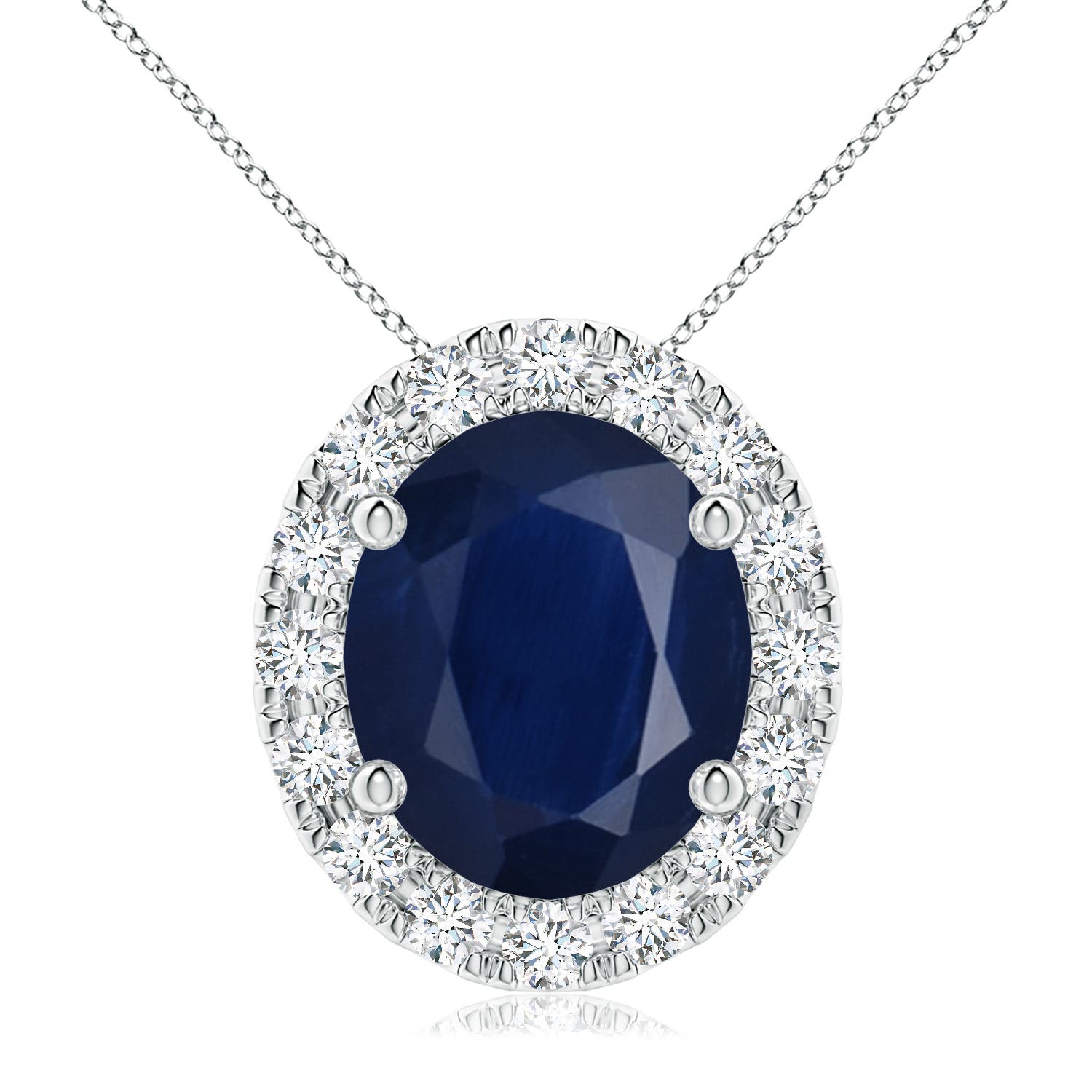 A - Blue Sapphire / 5.68 CT / 18 KT White Gold