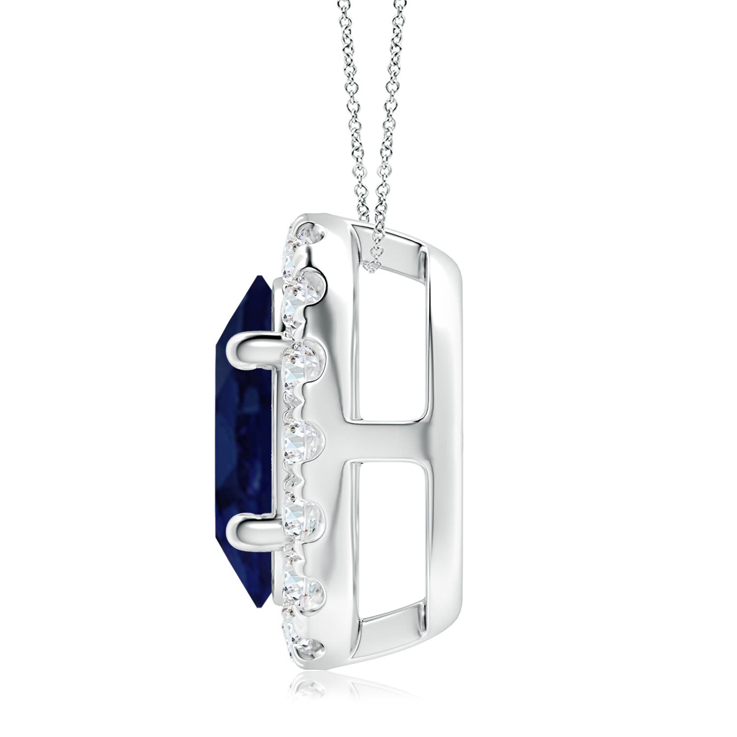 A - Blue Sapphire / 5.68 CT / 18 KT White Gold