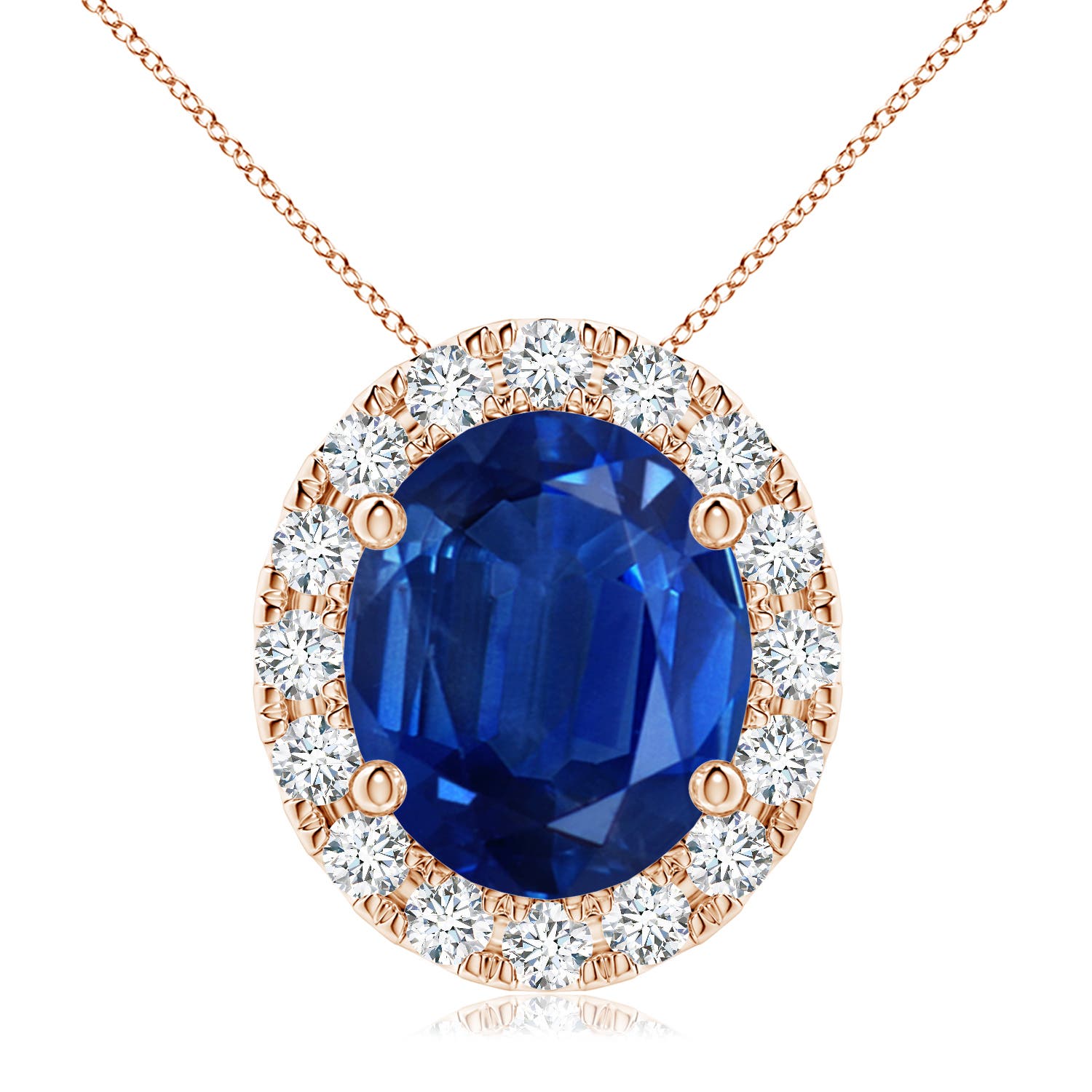 AAA - Blue Sapphire / 5.68 CT / 18 KT Rose Gold