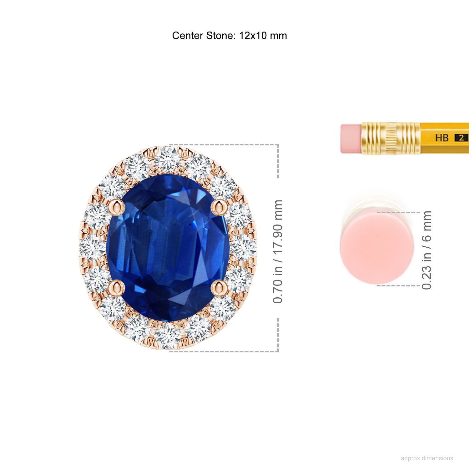 AAA - Blue Sapphire / 5.68 CT / 18 KT Rose Gold