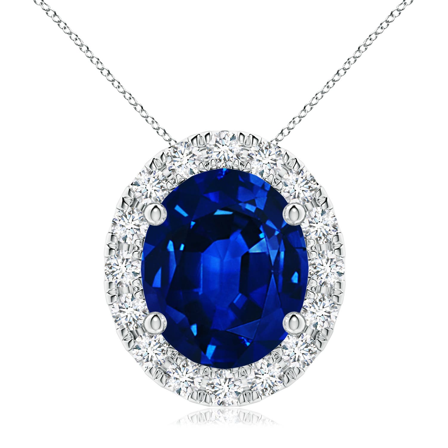 AAAA - Blue Sapphire / 5.68 CT / 18 KT White Gold