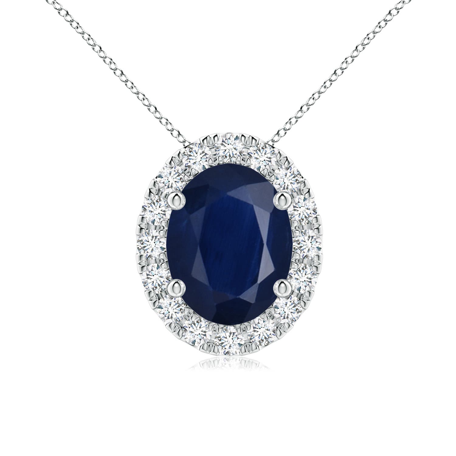 A - Blue Sapphire / 2.46 CT / 18 KT White Gold